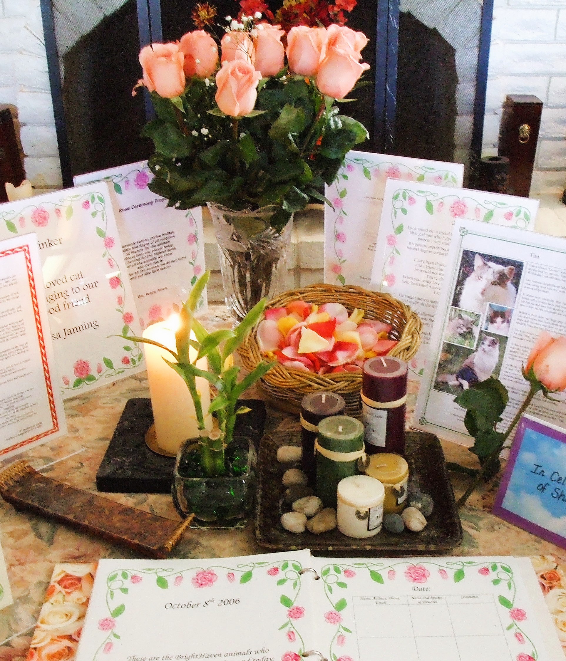 Table with roses vertical