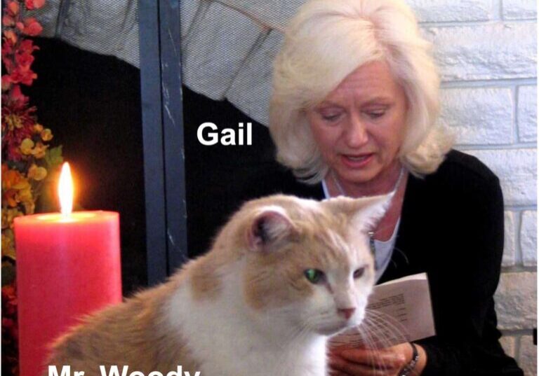 Gail reading & Mr Woody-names