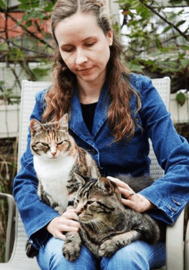 Kathleen Prasad & 2 cats
